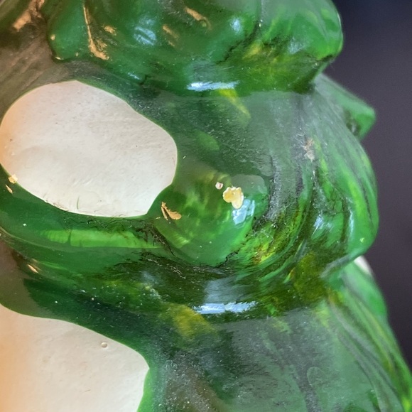 Vintage Lefton Green and White Ceramic Christmas Tree Display - Picture 6 of 7